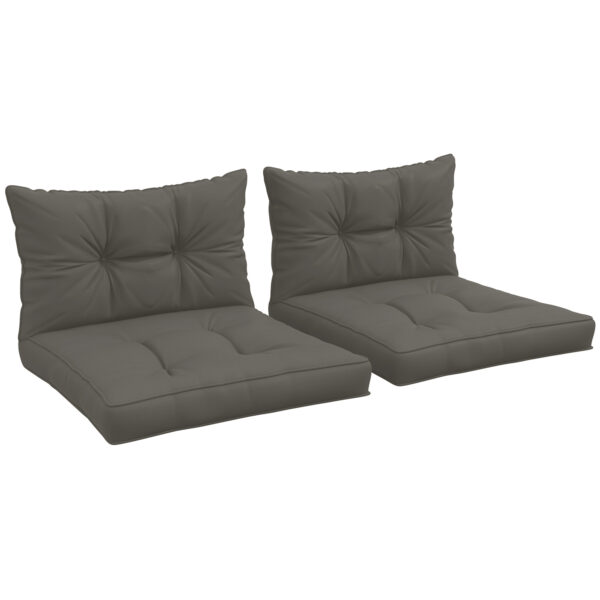 Outsunny Patio Chair Cushion Refresh: 4-Piece Indoor/Outdoor Seat & Back Pads, Charcoal Grey Hues Aosom UK