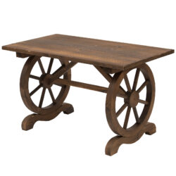 Outsunny Patio Coffee Table, Outdoor Dining Display Desk, Water-Resistant Natural Fir Wood Aosom UK