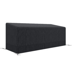 Outsunny Rectangular Patio Furniture Cover for 3 Seater Sofa Bistro Set, Water UV Resistant Protection 600D Oxford Fabric Rattan Lounge Clean Cover, 190 x 72 x 76cm, Black