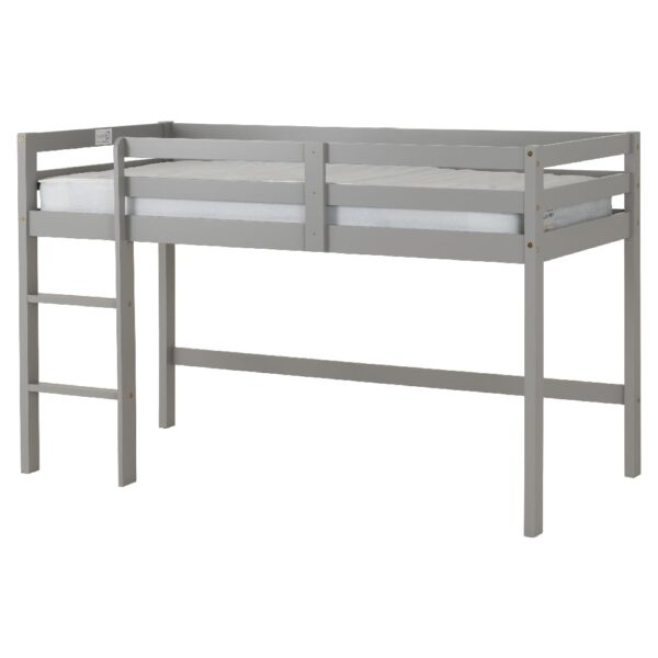 Pavia Wooden Mid Sleeper Children Bed With Ladder In Slate Grey