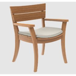 Sauchie Wooden Garden Armchair With Cushion In Natural