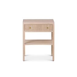 Toronto 1 Drawer Bedside Table - Natural Oak & Brass