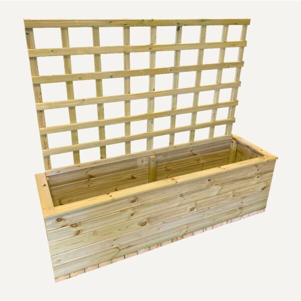 Tulare Wooden Garden Planter With Trellis In Natural