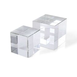 Uttermost Black Label Cube Risers/Sculptures - Set of 2 - Crystal