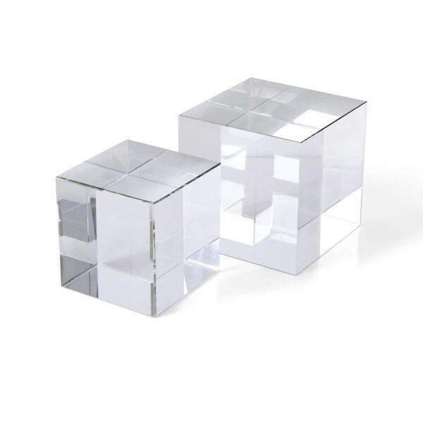 Uttermost Black Label Cube Risers/Sculptures - Set of 2 - Crystal