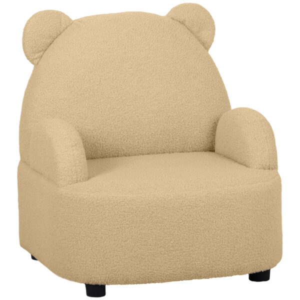 AIYAPLAY Kids Sofa Kids Armchair, Bear Shaped Toddler Chair for Bedroom Playroom Living Room, Aged 18 Months to 3 Years, Khaki Aosom UK
