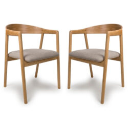 Allen Natural Wooden Dining Chairs In Pair