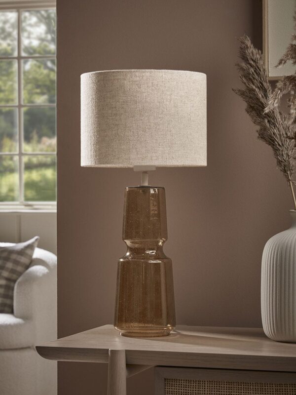 Amber Glass Table Lamp
