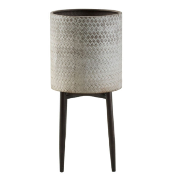 Amherst Large Metal Planter In Distressed And Whitewash