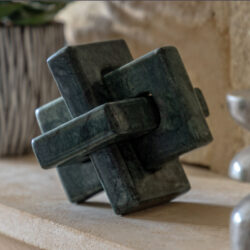 Ankeny Marble Square Linked Sculpture In Green