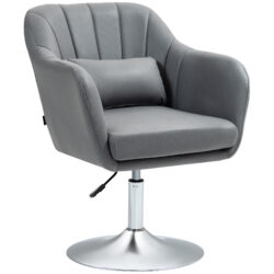 Arm Chairs Accent Chair for Living Room HOMCOM Contemporary Vanity Armchair with Adjustable Height Thick Cushion, Grey Aosom UK