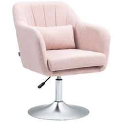 Arm Chairs Accent Chair for Living Room HOMCOM Contemporary Vanity Armchair with Adjustable Height Thick Cushion, Pink Aosom UK