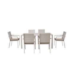 Arona Outdoor 6 Seater Dining Set - Ash
