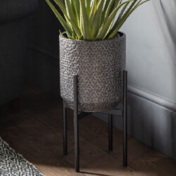 Arvada Large Metal Planter In Black