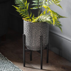 Arvada Small Metal Planter In Black