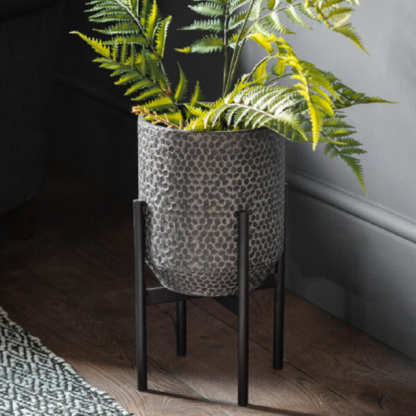 Arvada Small Metal Planter In Black