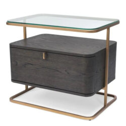 Augusto Bedside Table - Mocha Crown Oak Veneer