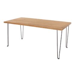 Avoch Wooden Rectangular Coffee Table With Black Legs In Oak