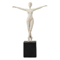 Bandera Polyresin Pirouette Sculpture In White And Black