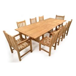 Bayle Wooden Extending Dining Table With 8 Chairs In Natural