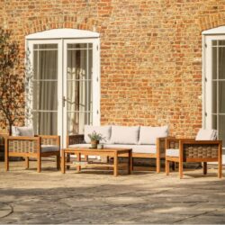 Belvidere Outdoor Wooden Lounge Set In Natural