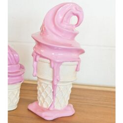 Benanti Large Resin Ice Cream Cone Sculpture In Pink