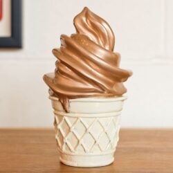 Benanti Small Resin Ice Cream Cone Sculpture In Brown