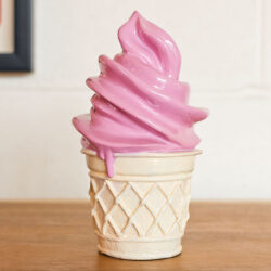 Benanti Small Resin Ice Cream Cone Sculpture In Pink