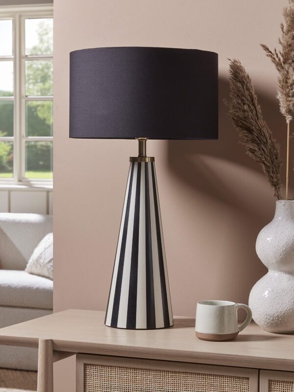 Black & White Tapered Table Lamp