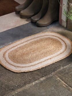 Braided Jute Oval Doormat - Border