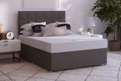 Breasley Select PLUS Memory 1000 Pocket Mattress + Premium Divan Bed, Bednextday_Silver, No Storage, Single