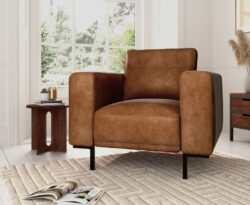 Camden Suede Tan Fabric Armchair