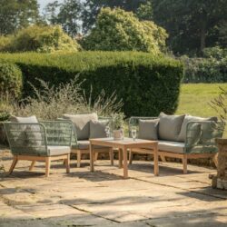 Carlisle Outdoor Wooden Lounge Set With Coffee Table In Green