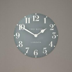 Chantilly Large Metal Mantel Clock In Flax Blue