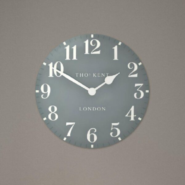 Chantilly Large Metal Mantel Clock In Flax Blue