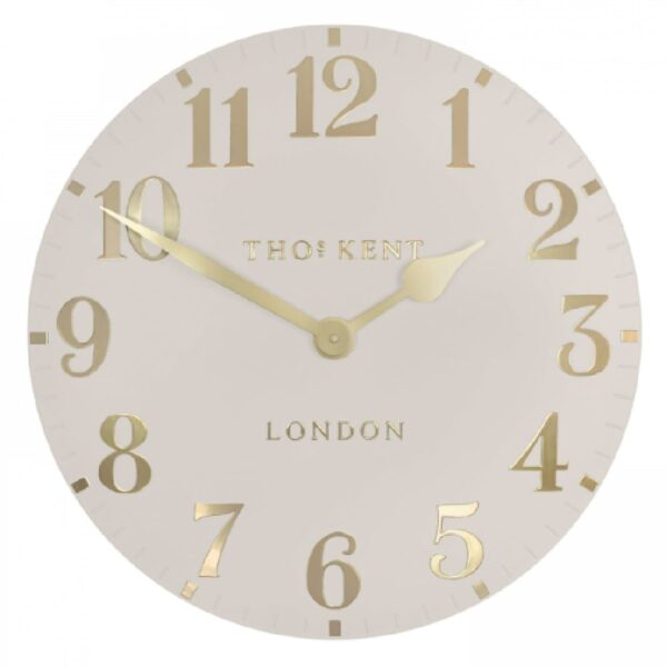 Chantilly Large Metal Mantel Clock In Oatmeal