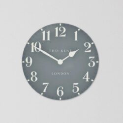 Chantilly Medium Metal Mantel Clock In Flax Blue