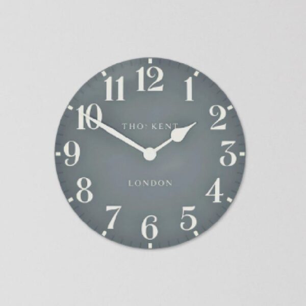Chantilly Medium Metal Mantel Clock In Flax Blue
