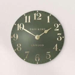 Chantilly Medium Metal Mantel Clock In Lichen Green