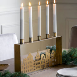 Cheswick Large Iron VIntage Candle Holder In Gold