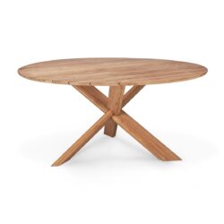 Circle Outdoor Round Dining Table - Teak / 136cm