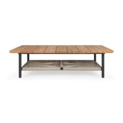 Corbey Outdoor Rectangular Coffee Table - Teak Top & Aluminium Base