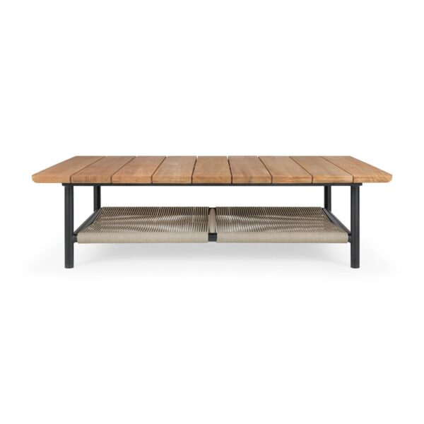 Corbey Outdoor Rectangular Coffee Table - Teak Top & Aluminium Base