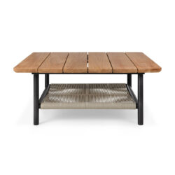 Corbey Outdoor Square Coffee Table - Teak Top & Aluminium Base