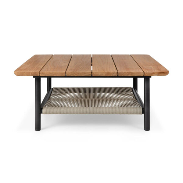 Corbey Outdoor Square Coffee Table - Teak Top & Aluminium Base