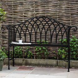 Dickson Outdoor Metal Seating Bench In Black
