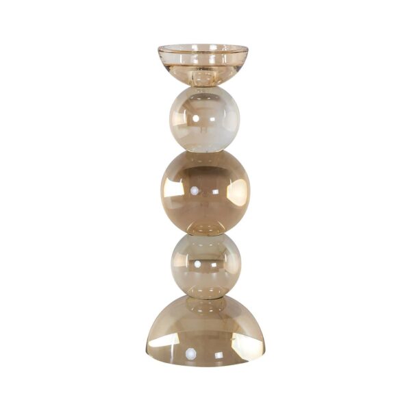 Emie Small Candle Holder - Brown Glass