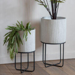 Etobicoke Metal Set Of 2 Planter In White