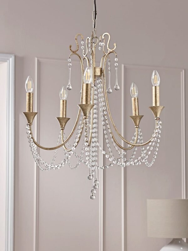 Five Arm Leaf Chandelier