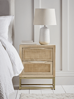 Flat Rattan Webbing Bedside Table